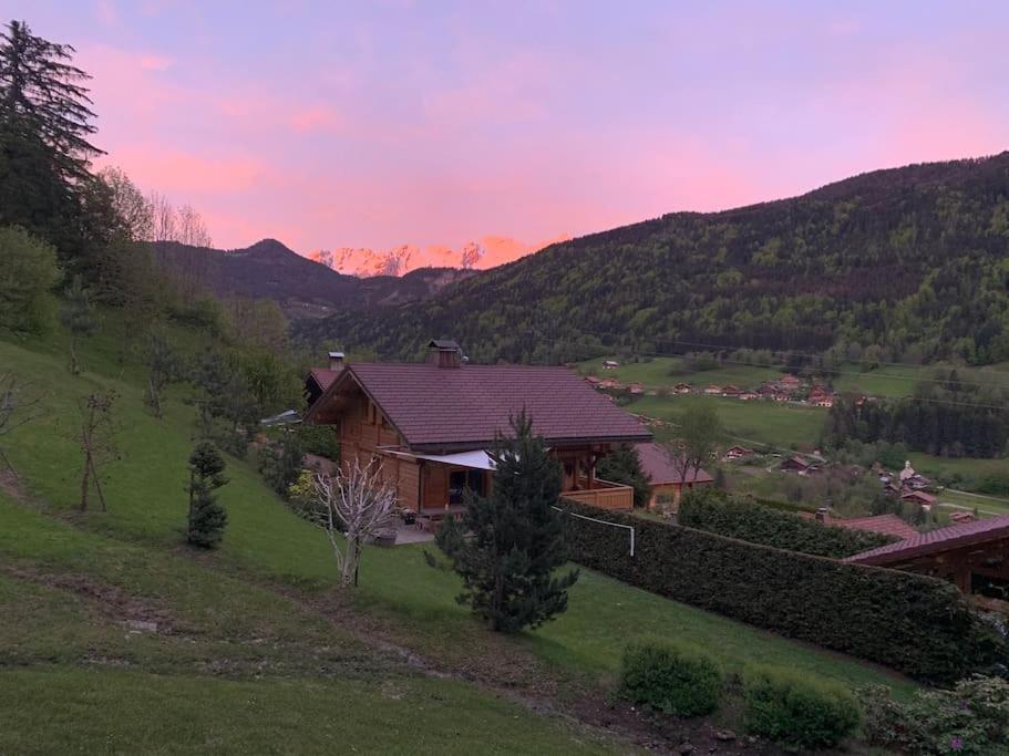 Androsace Appartement Dans Chalet Bois Avec Jacuzzi Privatif Terrasse Et Vue Montagne Les Villards-sur-Thônes Exterior foto